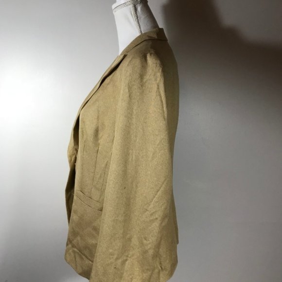 Emanuel Ungaro Tan Silk Wool Boyfriend Blazer Vtg - Picture 3 of 5